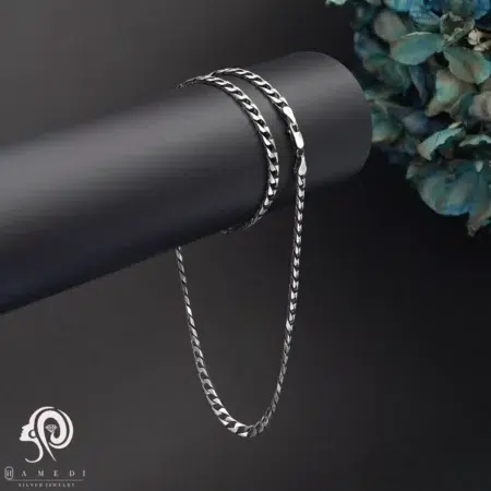 گردنبند کارتیر نقره مردانه مدل KEM T32 L