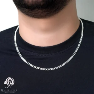 گردنبند کارتیر نقره مردانه مدل KEM T63 T