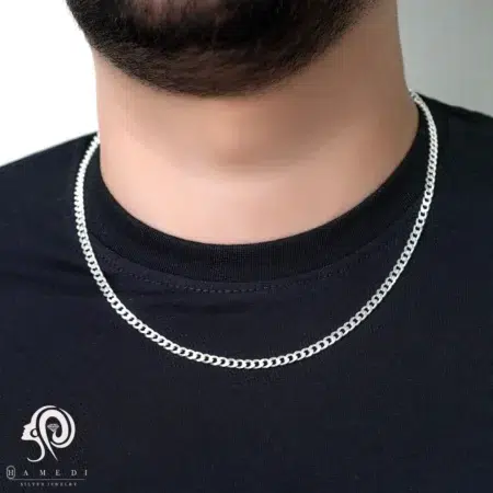 گردنبند کارتیر نقره مردانه مدل KEM T63 T