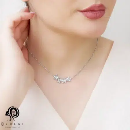 گردنبند نقره زنانه چهار گل مدل KIC E1