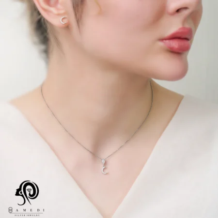 نیم ست نقره زنانه اسپرت ماه مدل NI B53