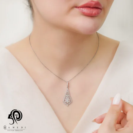 نیم ست نقره زنانه جواهری مجلسی مدل NI B81