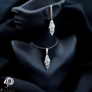 نیم ست نقره زنانه جواهری مجلسی مدل NI F21