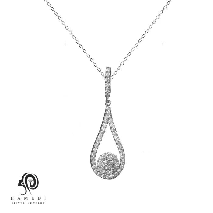 مدال نقره زنانه مجلسی جواهری مدل MI R38