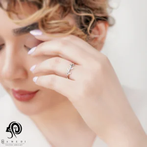 انگشتر نقره زنانه اسپرتی ظریف مدل RE B135