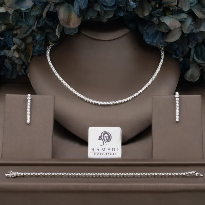 سرویس نقره زنانه تنیسی نگین ۳ مدل SE R4