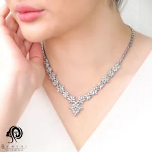 سرویس نقره زنانه جواهری لوکس مدل SIL K11