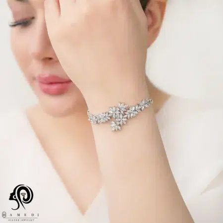 سرویس نقره زنانه جواهری لوکس مدل SIL K11