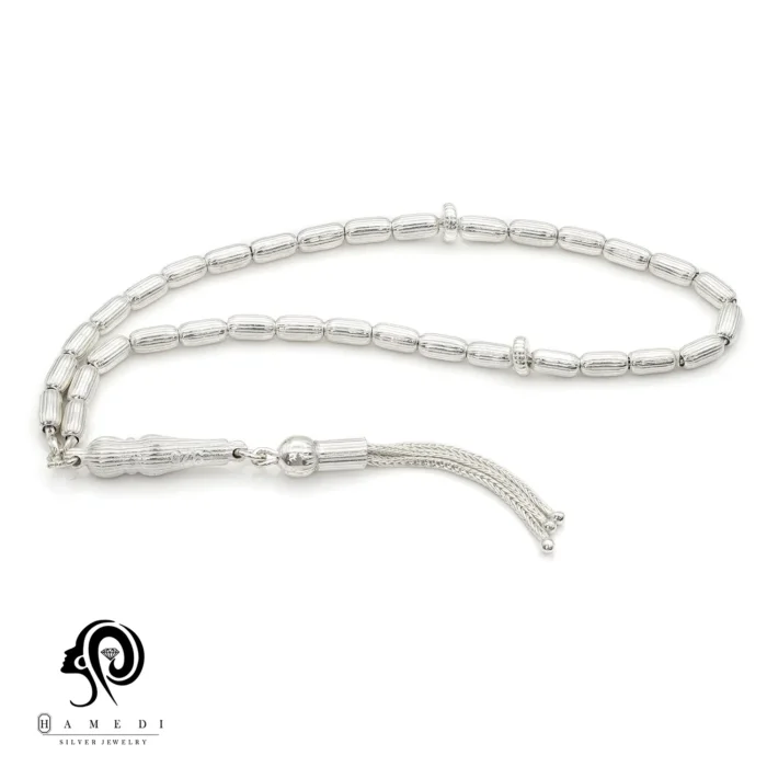 تسبیح نقره مردانه مدل TE T7، اصل ترکیه با عیار 925