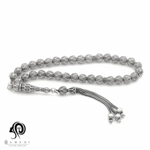 تسبیح نقره مردانه مدل TE T33، اصل ترکیه با عیار 925