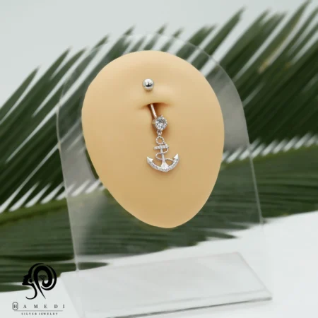 پیرسینگ ناف نقره زنانه لنگر مدل PE R12