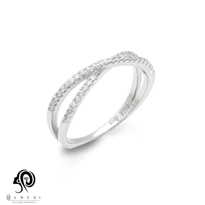 انگشتر نقره زنانه جواهری ظریف مدل RE B90