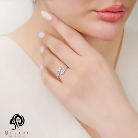انگشتر نقره زنانه جواهری ظریف مدل RE E79