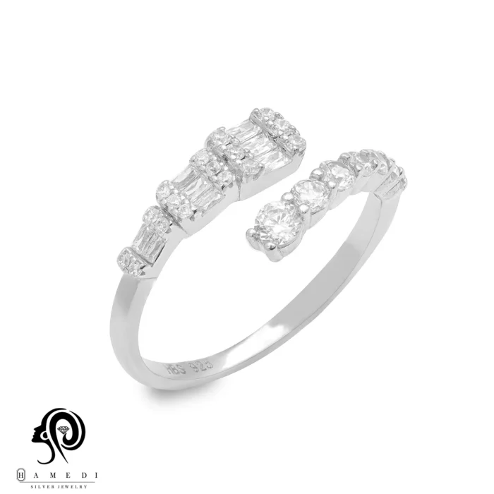 انگشتر نقره زنانه جواهری ظریف مدل RE E79