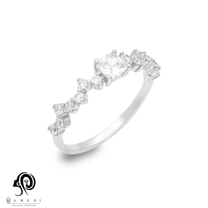 انگشتر نقره زنانه جواهری ظریف مدل RE N4