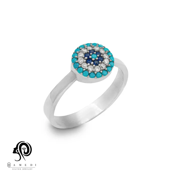 انگشتر نقره زنانه چشم نظر مدل RI B54