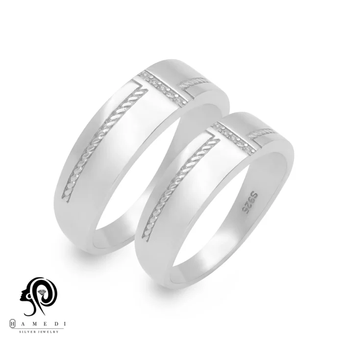 حلقه ست نقره زنانه و مردانه مدل RIS B18