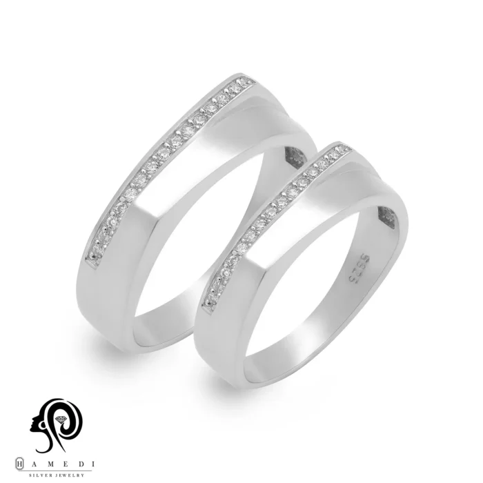 حلقه ست نقره زنانه و مردانه مدل RIS B19