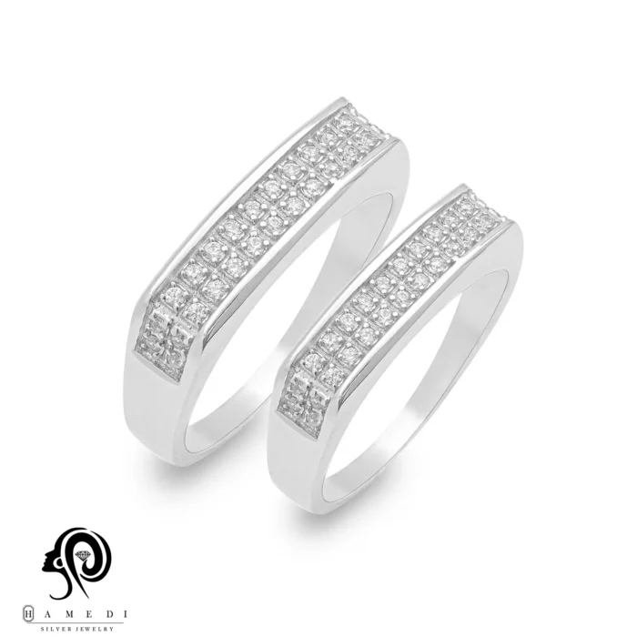 حلقه ست نقره زنانه و مردانه مدل RIS B20