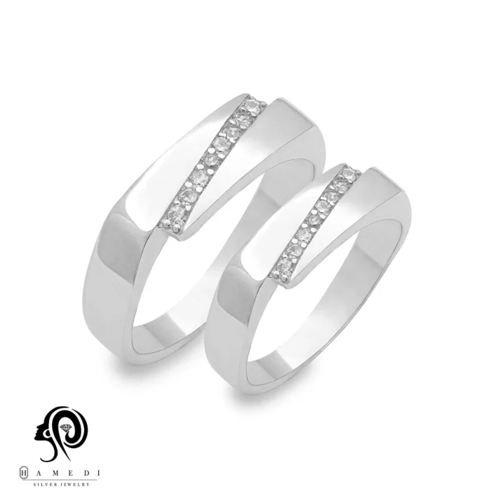 حلقه ست نقره زنانه و مردانه مدل RIS B21