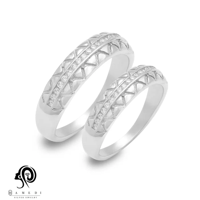 حلقه ست نقره زنانه و مردانه مدل RIS B24