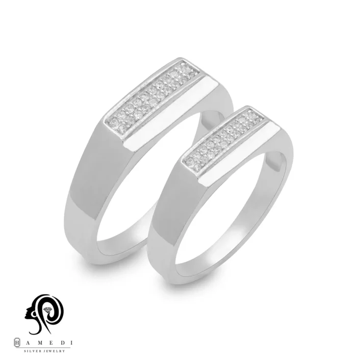 حلقه ست نقره زنانه و مردانه مدل RIS B25