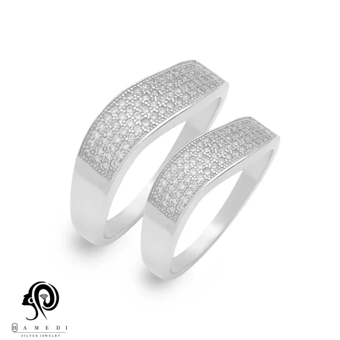 حلقه ست نقره زنانه و مردانه مدل RIS B26