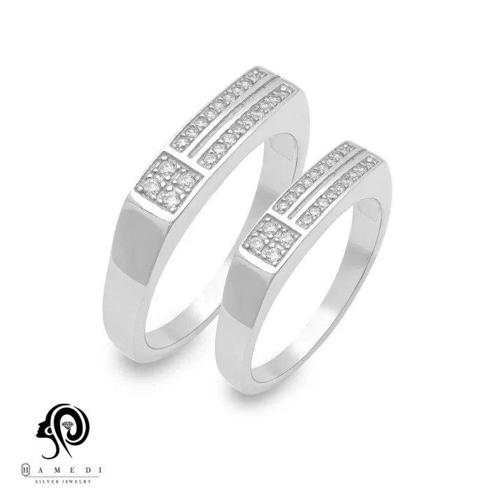 حلقه ست نقره زنانه و مردانه مدل RIS B27