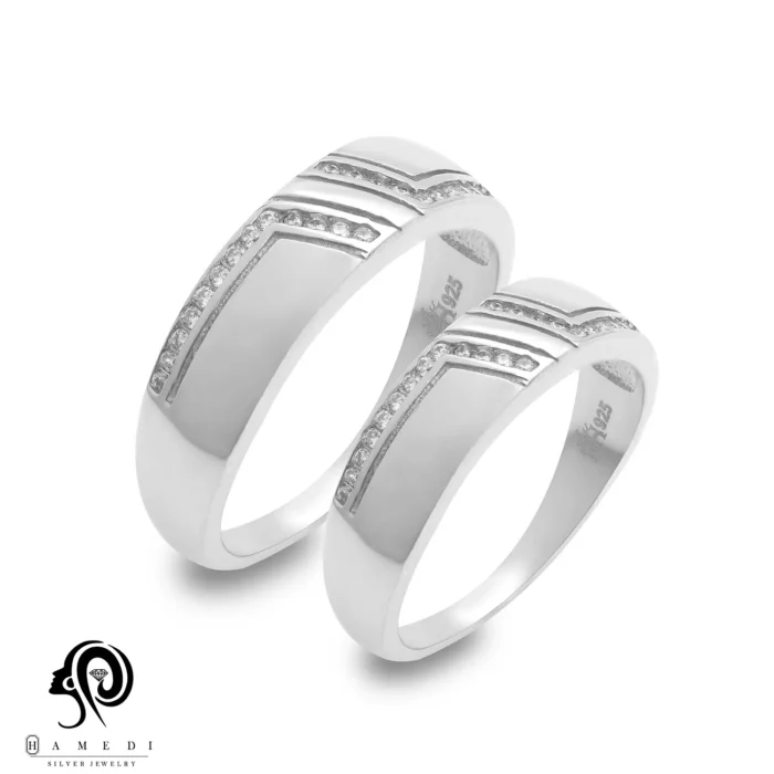حلقه ست نقره زنانه و مردانه مدل RIS B31