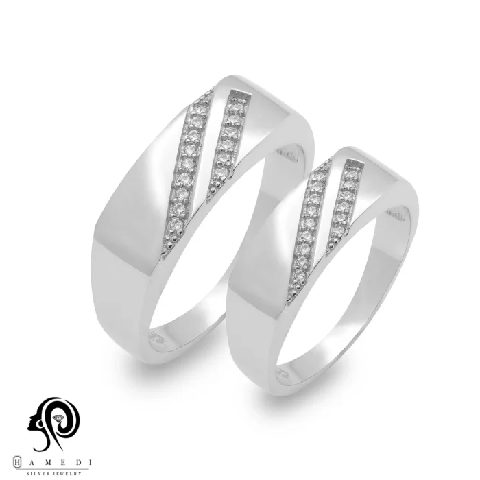 حلقه ست نقره زنانه و مردانه مدل RIS B32