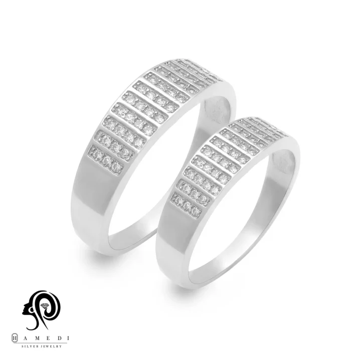 حلقه ست نقره زنانه و مردانه مدل RIS B34