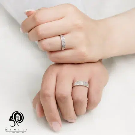 حلقه ست نقره زنانه و مردانه مدل RIS B34