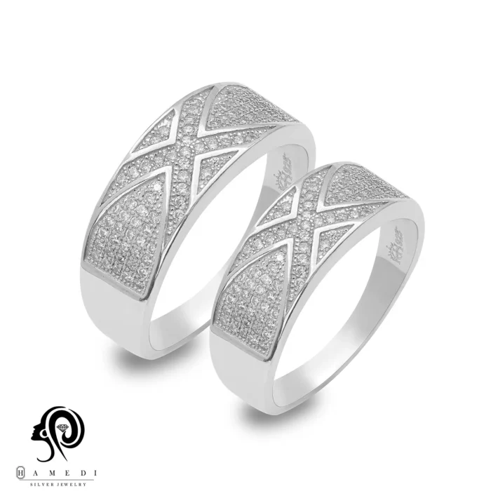 حلقه ست نقره زنانه و مردانه مدل RIS B35