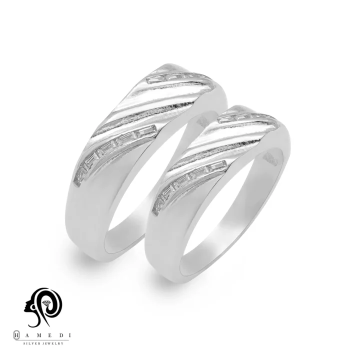 حلقه ست نقره زنانه و مردانه مدل RIS G1