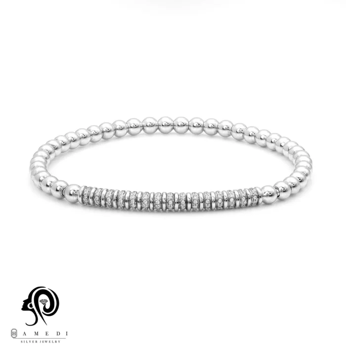 دستبند نقره زنانه النگویی کشی مدل BEG B22