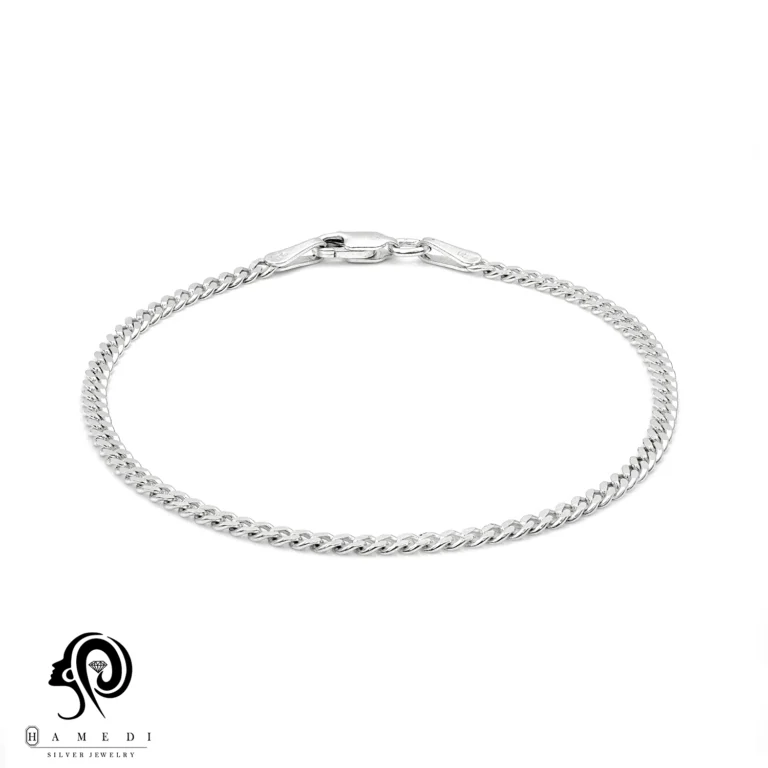 دستبند کارتیه نقره مردانه ظریف مدل BEM T38 L