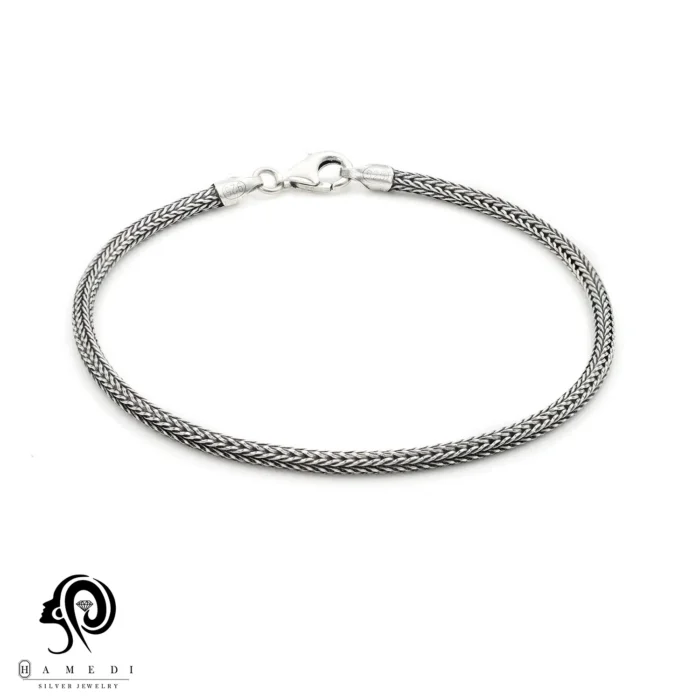 دستبند کرال پهن نقره مردانه مدل BEM T93 T