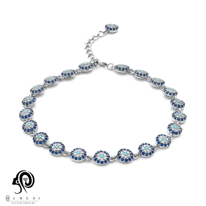 دستبند نقره زنانه چشم نظر مدل BI B42