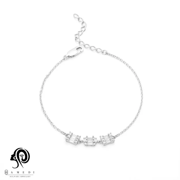 دستبند نقره زنانه زنجیری اسپرت مدل BIC E54