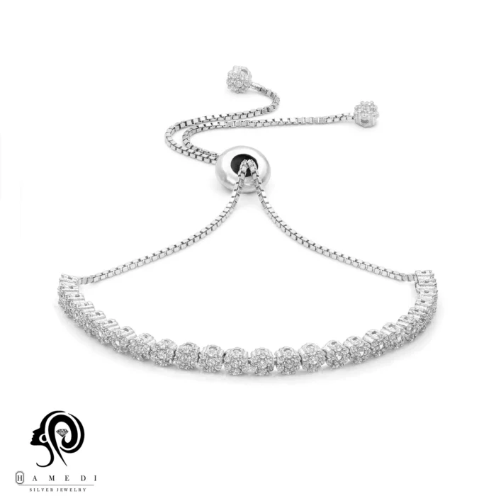 دستبند نقره زنانه آسانسوری مدل BIE F3