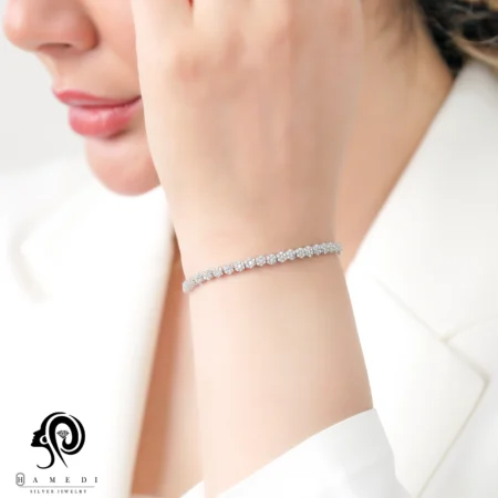 دستبند نقره زنانه آسانسوری مدل BIE F3