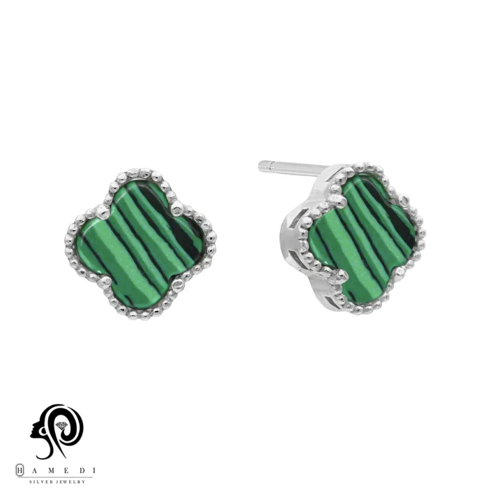 گوشواره نقره زنانه ونکلیف میخی مدل EE C12 G