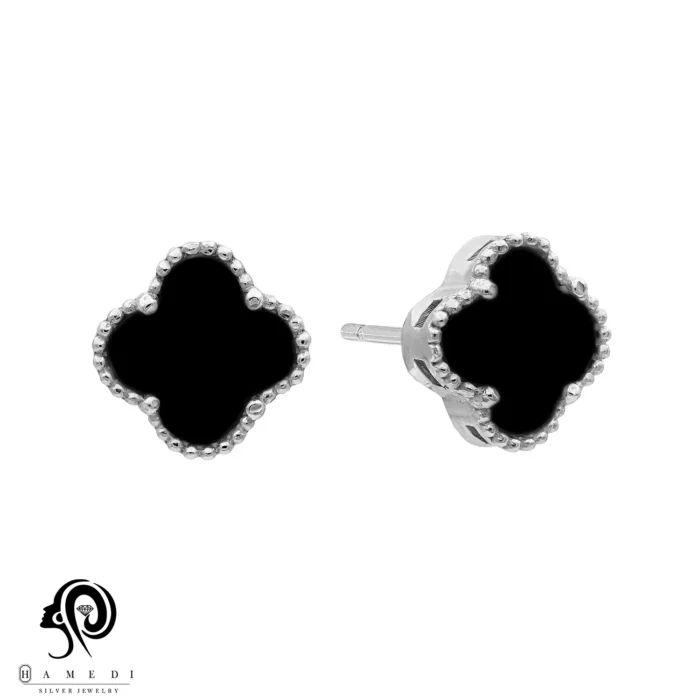 گوشواره نقره زنانه ونکلیف میخی مدل EE C12 L