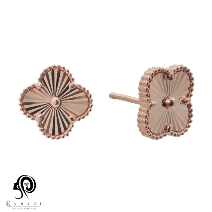 گوشواره نقره زنانه ونکلیف میخی مدل EE T21 R