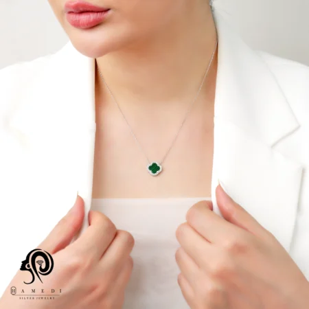 گردنبند نقره زنانه ونکلیف مدل KEC C28 - 2