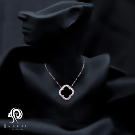 گردنبند نقره زنانه ونکلیف رزگلد مدل KEC C28 R