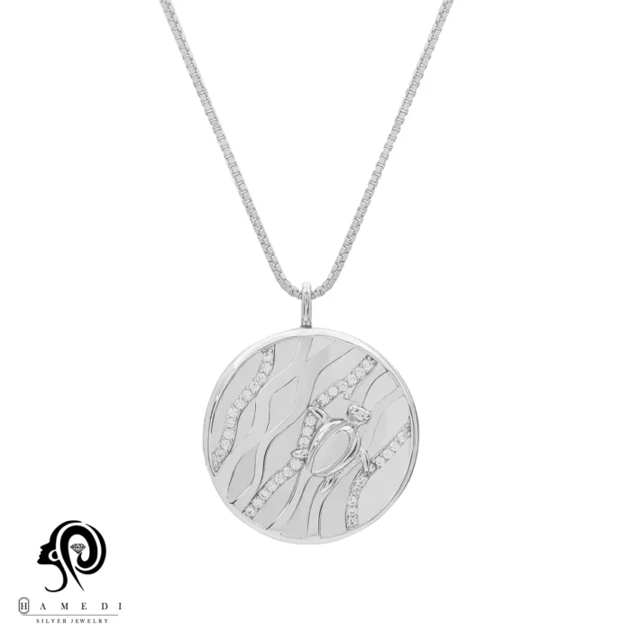 لاکت نقره زنانه طرح لاکپشت مدل MEK T1