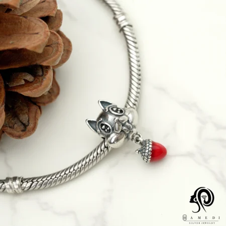 چارم پاندورا نقره طرح سنجاب مدل PCH 108