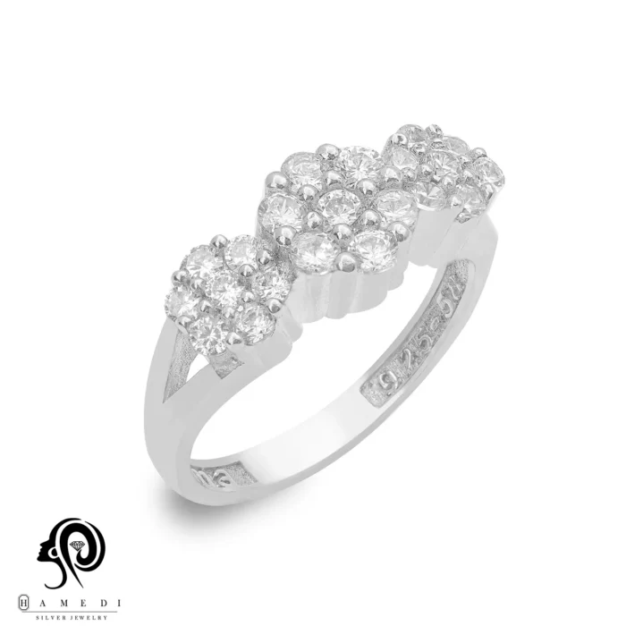 انگشتر نقره زنانه فلاور مجلسی مدل RI F59