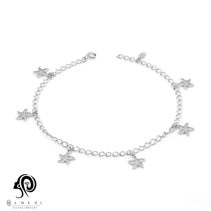 پابند نقره زنانه طرح ستاره مدل AI B3